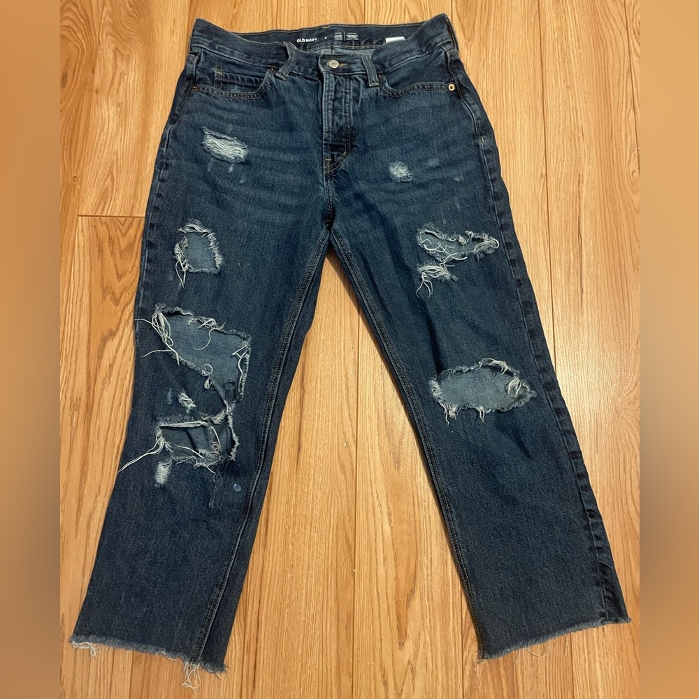 old navy slouchy straight high rise straight jeans